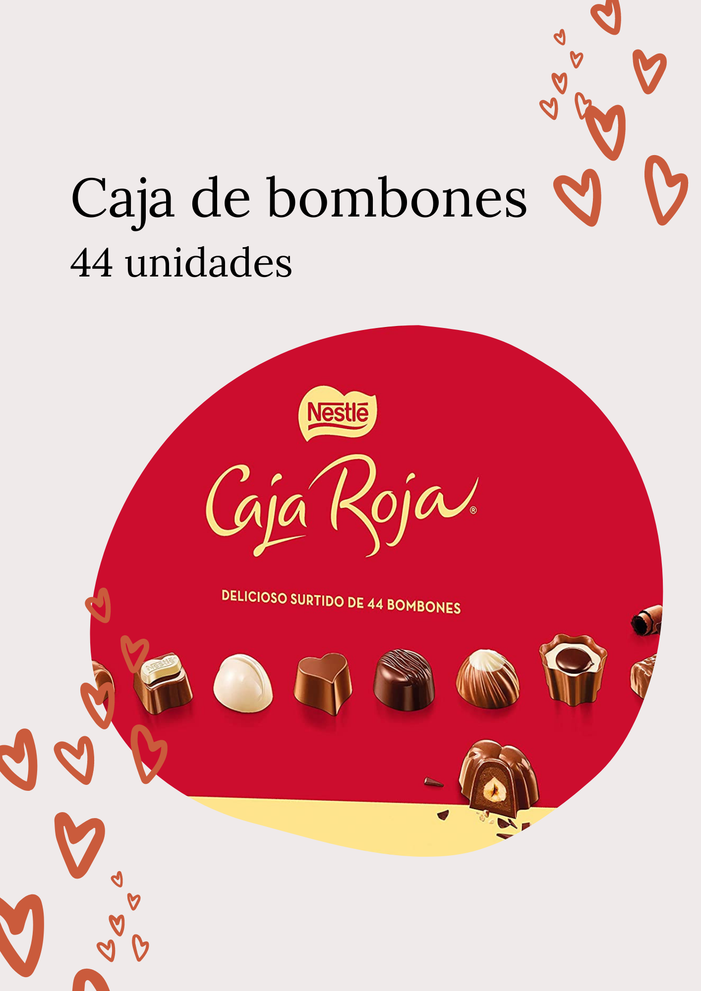 Caja roja Nestlé 44 bombones - Complementos - Complementos en León. Flor &  Flora, flores para todas las ocasiones.